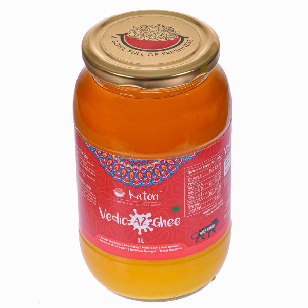 Katori Traditional Hand Churned Bilona A2 Vedic Ghee | Glass Bottle