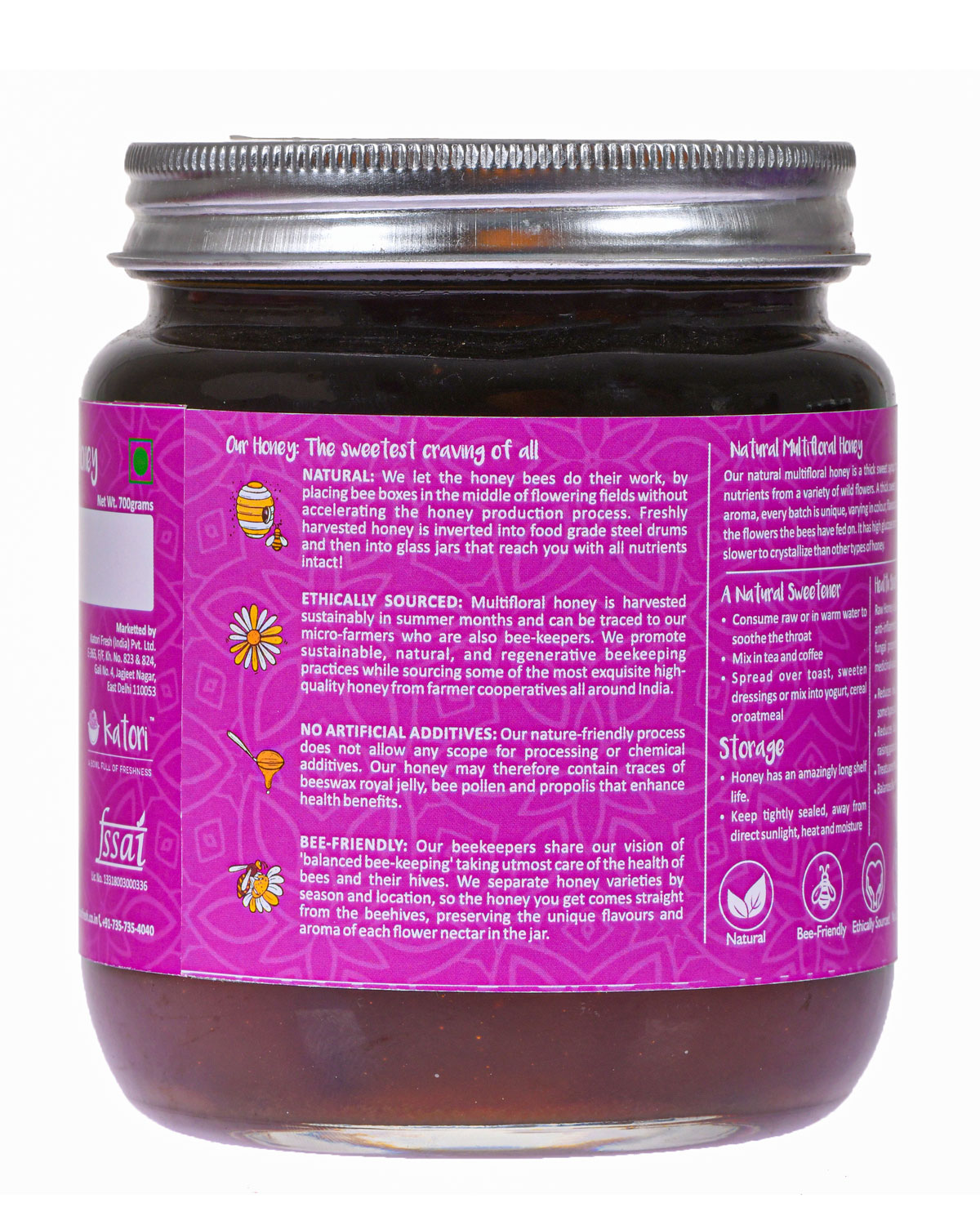 Katori Natural  Multiflora Honey | Glass Bottle