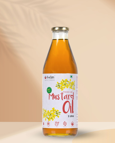 Katori Wood Pressed Mustard Oil | Glass Bottle